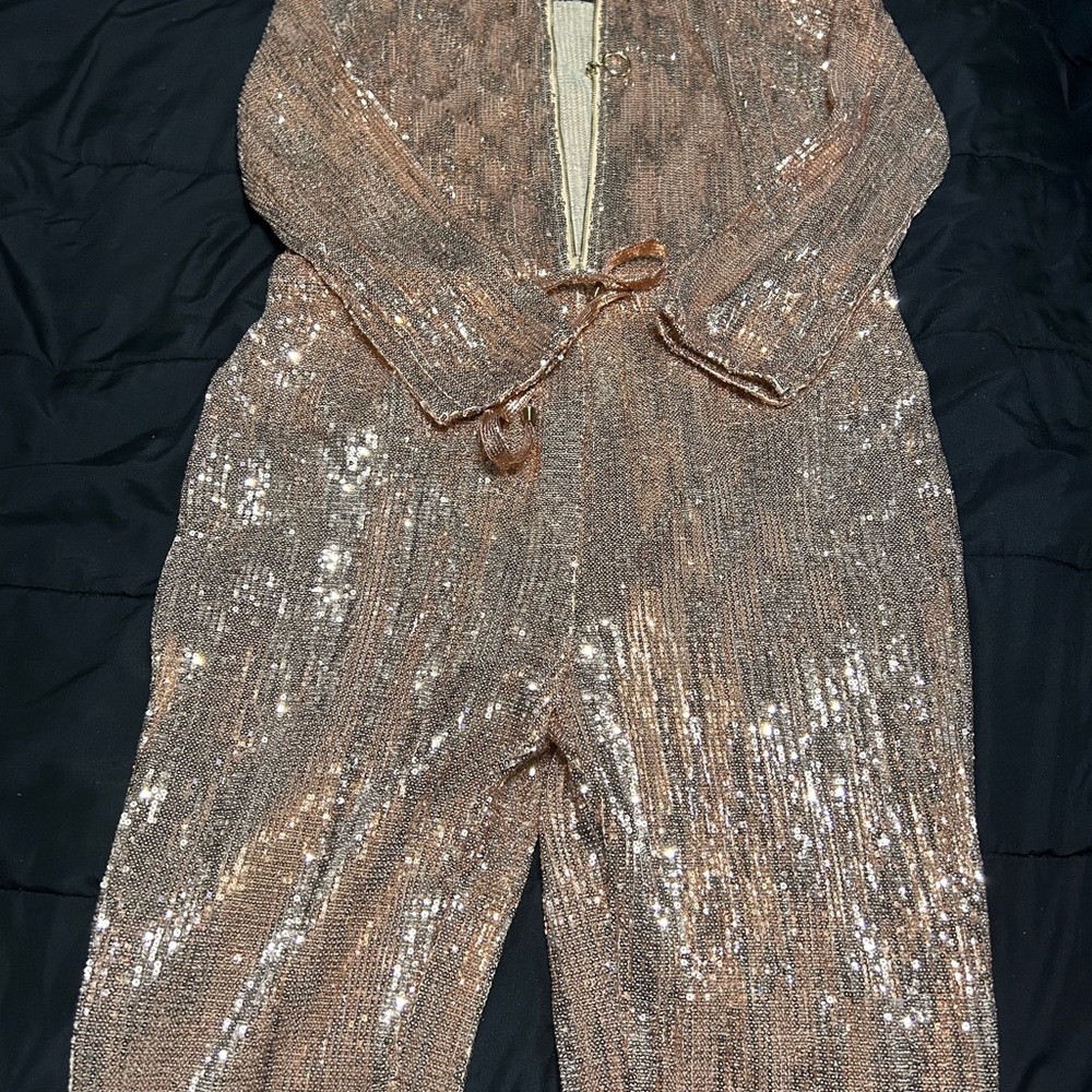 Glittering Kids One Piece in Rose Gold
